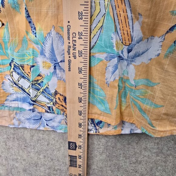 Izod Saltwater Mens XXL Hawaiian Shirt Floral Print Short Sleeve - Picture 4 of 5